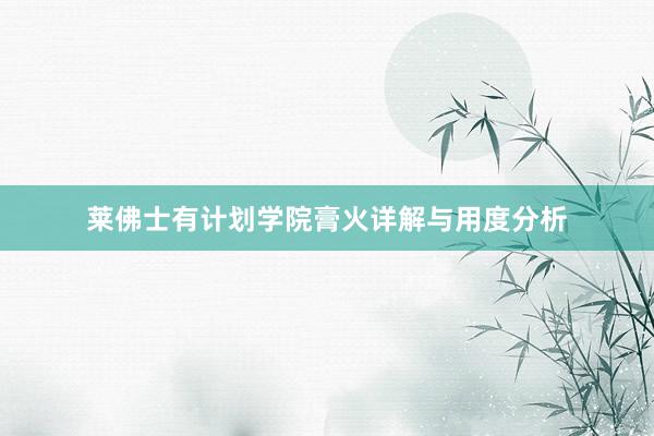 莱佛士有计划学院膏火详解与用度分析